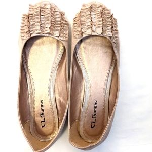 CL by Laundry Glamor Blush Ruched Fabric Ballet Flats NWT Size 11M